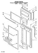 DOOR PARTS Diagram and Parts List for ET8FTEXVB00  Whirlpool Refrigerator