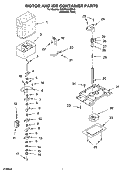 MOTOR AND ICE CONTAINER PARTS Diagram and Parts List for GD5PHAXMS10  Whirlpool Refrigerator