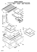 SHELF PARTS, OPTIONAL PARTS Diagram and Parts List for ET1LFKXKT05  Whirlpool Refrigerator