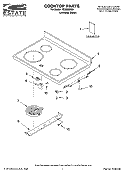 COOKTOP PARTS Diagram and Parts List for TES356RD0  Estate Range