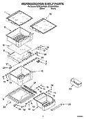 REFRIGERATOR SHELF PARTS Diagram and Parts List for GC5CHAXNB00  Whirlpool Refrigerator