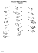 WIRING HARNESS PARTS Diagram and Parts List for  Whirlpool Washer