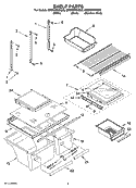 SHELF PARTS Diagram and Parts List for GR9FHMXVS00  Whirlpool Refrigerator