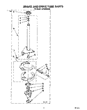 BRAKE AND DRIVE TUBE Diagram and Parts List for LSR5233AW0  Whirlpool Washer