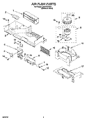 AIR FLOW PARTS Diagram and Parts List for  Whirlpool Microwave