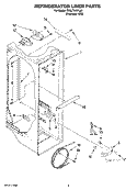 REFRIGERATOR LINER PARTS Diagram and Parts List for  Whirlpool Refrigerator
