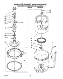 AGITATOR, BASKET AND TUB Diagram and Parts List for  KitchenAid Washer