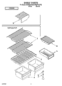 SHELF PARTS, OPTIONAL PARTS Diagram and Parts List for ET8BPKXKT02  Whirlpool Refrigerator