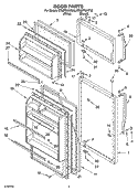 DOOR PARTS Diagram and Parts List for ET8BPKXKT02  Whirlpool Refrigerator