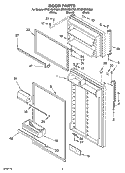 DOOR PARTS Diagram and Parts List for ET8CHMXKT05  Whirlpool Refrigerator