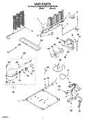 UNIT Diagram and Parts List for ET9AHTXLQ00  Whirlpool Refrigerator