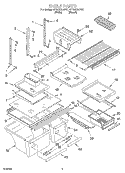 SHELF Diagram and Parts List for GT19DKXJW01  Whirlpool Refrigerator
