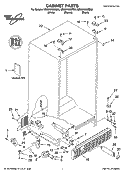 CABINET PARTS Diagram and Parts List for GD5SHAXMB00  Whirlpool Refrigerator