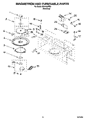 MAGNETRON AND TURNTABLE PARTS Diagram and Parts List for  Whirlpool Microwave