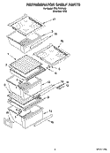 REFRIGERATOR SHELF PARTS Diagram and Parts List for  Whirlpool Refrigerator