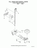 FILL, DRAIN AND OVERFILL PARTS Diagram and Parts List for  Whirlpool Dishwasher