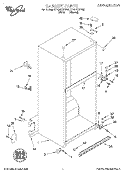 CABINET Diagram and Parts List for ET19DKXFW00  Whirlpool Refrigerator