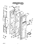 FREEZER DOOR Diagram and Parts List for ED27DQXAW03  Whirlpool Refrigerator