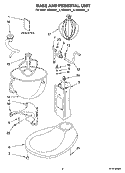 BASE AND PEDESTAL UNIT Diagram and Parts List for  KitchenAid Mixer