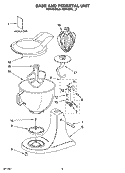 BASE AND PEDESTAL UNIT Diagram and Parts List for  KitchenAid Mixer