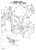CABINET PARTS Diagram and Parts List for  Whirlpool Dryer