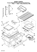 SHELF PARTS Diagram and Parts List for GR2FHTXTS00  Whirlpool Refrigerator
