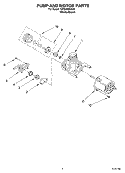 PUMP AND MOTOR PARTS Diagram and Parts List for  Whirlpool Dishwasher