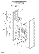FREEZER DOOR PARTS Diagram and Parts List for GD5YHAXNL00  Whirlpool Refrigerator
