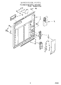 INNER DOOR Diagram and Parts List for  Whirlpool Dishwasher
