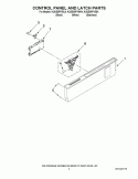 CONTROL PANEL AND LATCH PARTS Diagram and Parts List for  KitchenAid Dishwasher