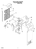 AIR FLOW Diagram and Parts List for GD5THGXKS02  Whirlpool Refrigerator