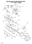 MOTOR AND ICE CONTAINER Diagram and Parts List for GD5NHGXLT01  Whirlpool Refrigerator