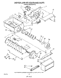 MOTOR AND ICE CONTAINER Diagram and Parts List for ED25RQXWW02  Whirlpool Refrigerator
