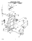 REAR PANEL Diagram and Parts List for  KitchenAid Washer
