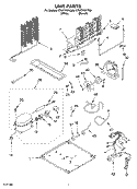 UNIT Diagram and Parts List for ET9FTKXKQ00  Whirlpool Refrigerator
