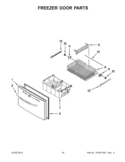 FREEZER DOOR PARTS Diagram and Parts List for  Whirlpool Refrigerator