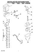 MOTOR AND ICE CONTAINER PARTS Diagram and Parts List for GC5SHEXNQ04  Whirlpool Refrigerator