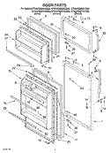 DOOR Diagram and Parts List for ET6WSMYKT00  Whirlpool Refrigerator