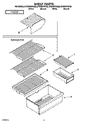 SHELF PARTS, OPTIONAL PARTS Diagram and Parts List for ET6WSKYKT02  Whirlpool Refrigerator