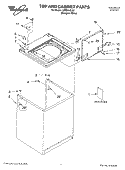TOP AND CABINET PARTS Diagram and Parts List for  Whirlpool Washer