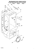 REFRIGERATOR LINER Diagram and Parts List for GD5NHGXKT01  Whirlpool Refrigerator