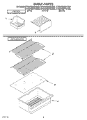 SHELF Diagram and Parts List for ET6WSMYKT00  Whirlpool Refrigerator