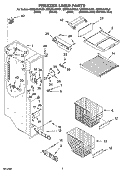 FREEZER LINER PARTS Diagram and Parts List for GD5SHAXNT01  Whirlpool Refrigerator