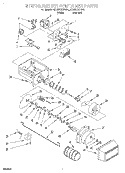 MOTOR AND ICE CONTAINER Diagram and Parts List for ED25RQXFW01  Whirlpool Refrigerator