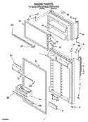 DOOR PARTS Diagram and Parts List for ET8LFKXKT06  Whirlpool Refrigerator