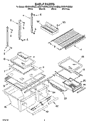 SHELF PARTS Diagram and Parts List for GR9SHKXMT00  Whirlpool Refrigerator