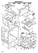 LINER PARTS Diagram and Parts List for GT1SHWXPT01  Whirlpool Refrigerator