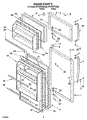 DOOR PARTS Diagram and Parts List for ET4WSMYKQ02  Whirlpool Refrigerator