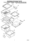 REFRIGERATOR SHELF PARTS Diagram and Parts List for GS6SHAXMB00  Whirlpool Refrigerator