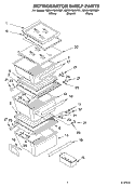 REFRIGERATOR SHELF Diagram and Parts List for GD5NHGXKT01  Whirlpool Refrigerator